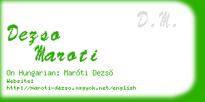 dezso maroti business card